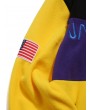 American Flag Letter Pattern Long Sleeves Jacket - Yellow S