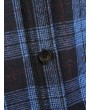 Plaid Pattern Pocket Decorated Button Up Shirt - Cadetblue M
