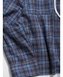 Plaid Pattern Long-sleeved Pocket Shirt - Blue S