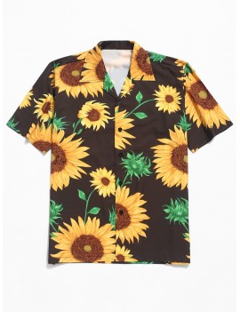 Sunflower Print Button Shirt - Multi M