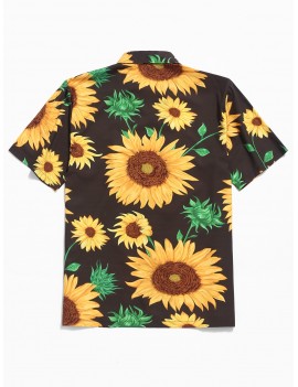 Sunflower Print Button Shirt - Multi M