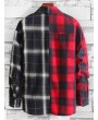 Plaid Pattern Color Spliced Casual Shirt - Multi-a S