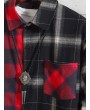Plaid Pattern Color Spliced Casual Shirt - Multi-a S