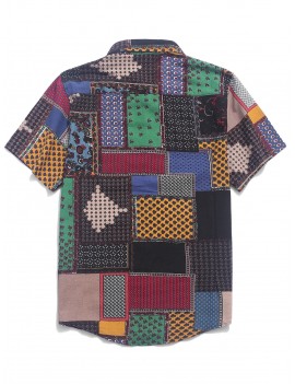 Tribal Ditsy Print Short Sleeves Shirt - Multi-e M