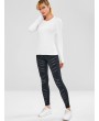 Long Sleeve Perforated Sports Top - White L
