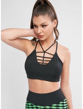 Sports Strappy Criss Criss Crop Top - Black S