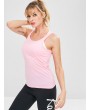 Sport Cut Out Gym Tank Top - Pink M