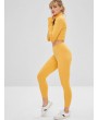 Sport Crop Zip Slim Sweatshirt - Yellow L