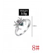 Metal Spider Design Zircon Ring - Silver Us 8