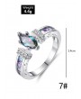 Colored Zircon Engagement Ring - Silver Us 7