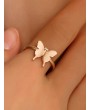 Metal Butterfly Open Ring - Gold