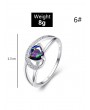 Hollow Heart Zircon Engagement Ring - Silver Us 6
