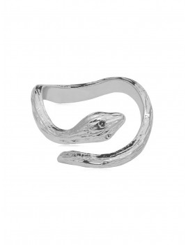 Metal Snake Cuff Ring - Silver