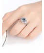 Round Zircon Micro Pave Metal Ring - Silver Us 7