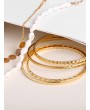 5 Piece Simple Shell Disc Chain Bracelet Set - Gold