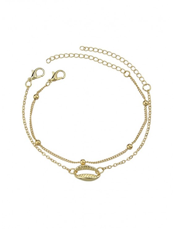 2 Piece Shell Chain Bracelet Set - Gold