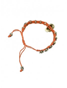 Adjustable Rope Skull Bracelet - Dark Orange