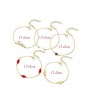 5Pcs Lips Heart Letter Bracelet Set - Gold