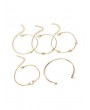 5Pcs Heart Moon Rhinestone Bracelets Set - Gold