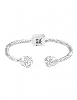 Faux Crystal Decorative Bracelet - Silver