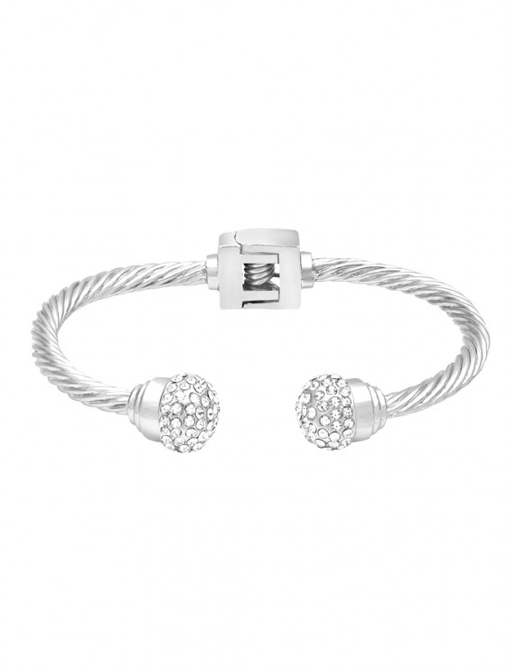 Faux Crystal Decorative Bracelet - Silver