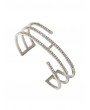 Simple Rhinestone Hollowed Bracelet - Silver