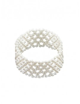 Faux Pearl Multilayered Beaded Bracelet - White