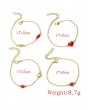 4Pcs Heart Lip Rhinestone Bracelet Set - Gold