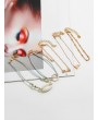 Five-piece Heart Shell Palm Tree Chain Bracelet Sets - Gold