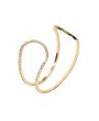 Rhinestone Hollow Cuff Open Bracelet - Gold