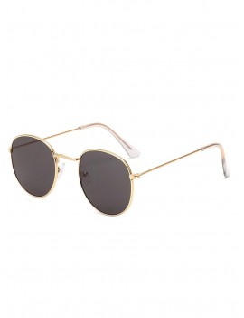 Vintage Round Anti UV Sunglasses - Black