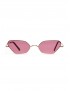 Irregular Metal Small Sunglasses - Blush Red