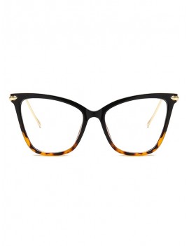 Oversized Catty Eye Transparent Glasses - Sandy Brown