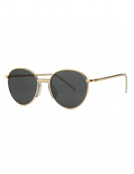 Vintage Metal Round Sunglasses - Black