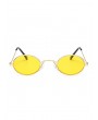Vintage Metal Small Oval Sunglasses - Yellow
