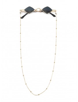 Beads Rope Chain Vintage Rhombus Sunglasses - Gray