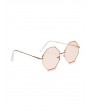 Brief Irregular Metal Sunglasses - Pig Pink