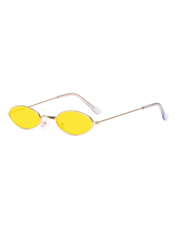Small Retro Oval Polarized Sunglasses - Goldenrod