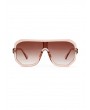 One-piece Oversized Square Sunglasses - Brown