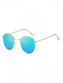 Retro Anti UV Round Sunglasses - Medium Turquoise
