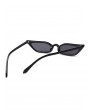 Animal Print Stylish Narrow Lens Sunglasses - Black