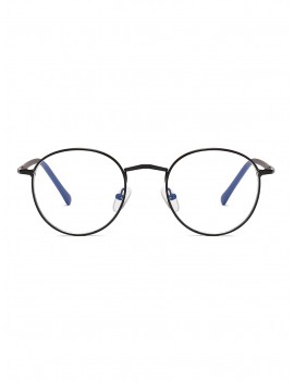 Vintage Round Brief Transparent Glasses - Black Eel