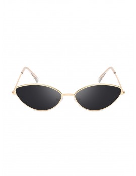 Metal Small Catty Eye Sunglasses - Black
