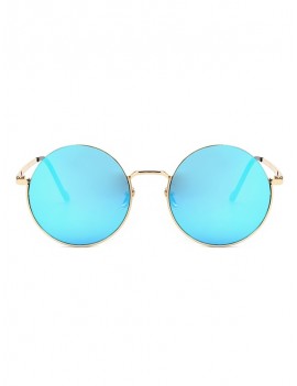 Vintage Round Metal Anti UV Sunglasses - Blue
