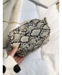 Snakeskin Pattern Crossbody Shoulder Bag - Light Khaki