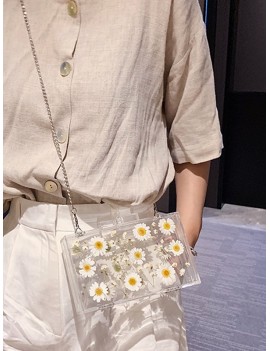 Flower Jelly Crossbody Bag - White
