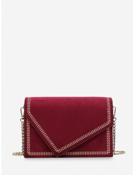 Ear Of Wheat Line Cover Shoulder Bag - Red Wine