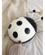 Ladybird Shape Pattern Crossbody Bag - White