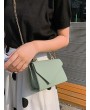 Solid Chain Irregular Shoulder Bag - Green