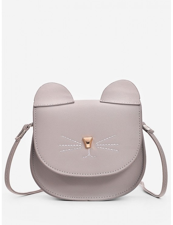 Mini Cat Pattern Cash Shoulder Bag - Dark Gray